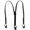 Black, variant on CTM Coated Leather Button-End 3/4 Inch Braided Suspenders