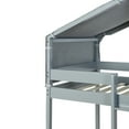 thumbnail image 7 of Twin Over Twin House Bunk Bed with Detachable Tent, Wood Twin over Twin Bunk Bed, Floor Bunk Bed with Safety Guardrail and Slats Support, No Box Spring Needed, Easy Assembly, 7 of 7