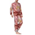 thumbnail image 2 of Sikiie Pink Lotus Mens Pajama Set, Soft Warm Long Sleeve Sleepwear, Cozy Button-Down Pjs for Men-Large, 2 of 7