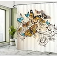 thumbnail image 4 of Ambesonne Ombre Shower Curtain, Monarch Vintage Damask, 69"Wx84"L, Pale Brown Sky Blue, 4 of 4