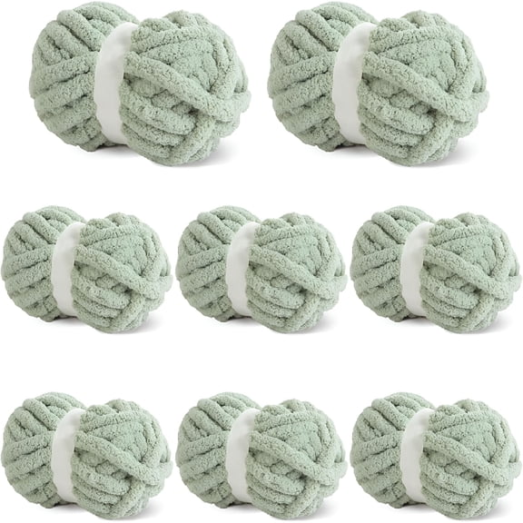 PALINO 8Pcs Chunky Chenille Yarn for Crocheting & Knitting,27yds 8 oz Each Skein Soft Fluffy Knitting Yarn Set,Thick Velvet Plush Yarn for Handcrafts Weaving Making Blankets