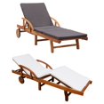thumbnail image 3 of vidaXL Sun Lounger with Cushion Solid Acacia Wood, 3 of 10