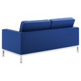 thumbnail image 5 of Modway Loft Tufted Faux Leather Sofa and Loveseat Set - Silver Navy, 5 of 6
