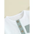 thumbnail image 5 of Toddler Boy Shorts Set Short Sleeve Round Neck Pocket Button T-Shirt with Shorts 2Pcs Summer Outfit, 5 of 9