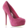 Womens Micro-Fiber Pink Pumps Shoes with 5.25 Inch Heels and 1.25 Inch Platform