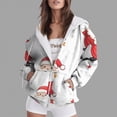 thumbnail image 2 of Towmus Fall Clothes for Women Snowflake Print Graphic Xmas 2025 Zip Up Long Sleeve Hooded Sweatshirts Drawstring Winter Coat, 2 of 6