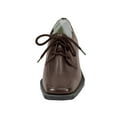 thumbnail image 2 of PEERAGE Moya Women's Wide Width Leather Lace Up Oxford Shoes BROWN 8, 2 of 6