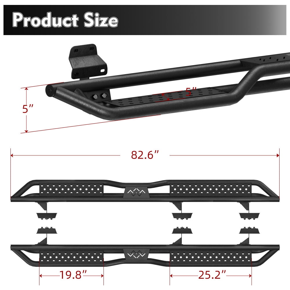 6" Running Boards Side Steps Compatbile with 2015-2026 Ford F-150 Super Crew Cab Nerf Bars