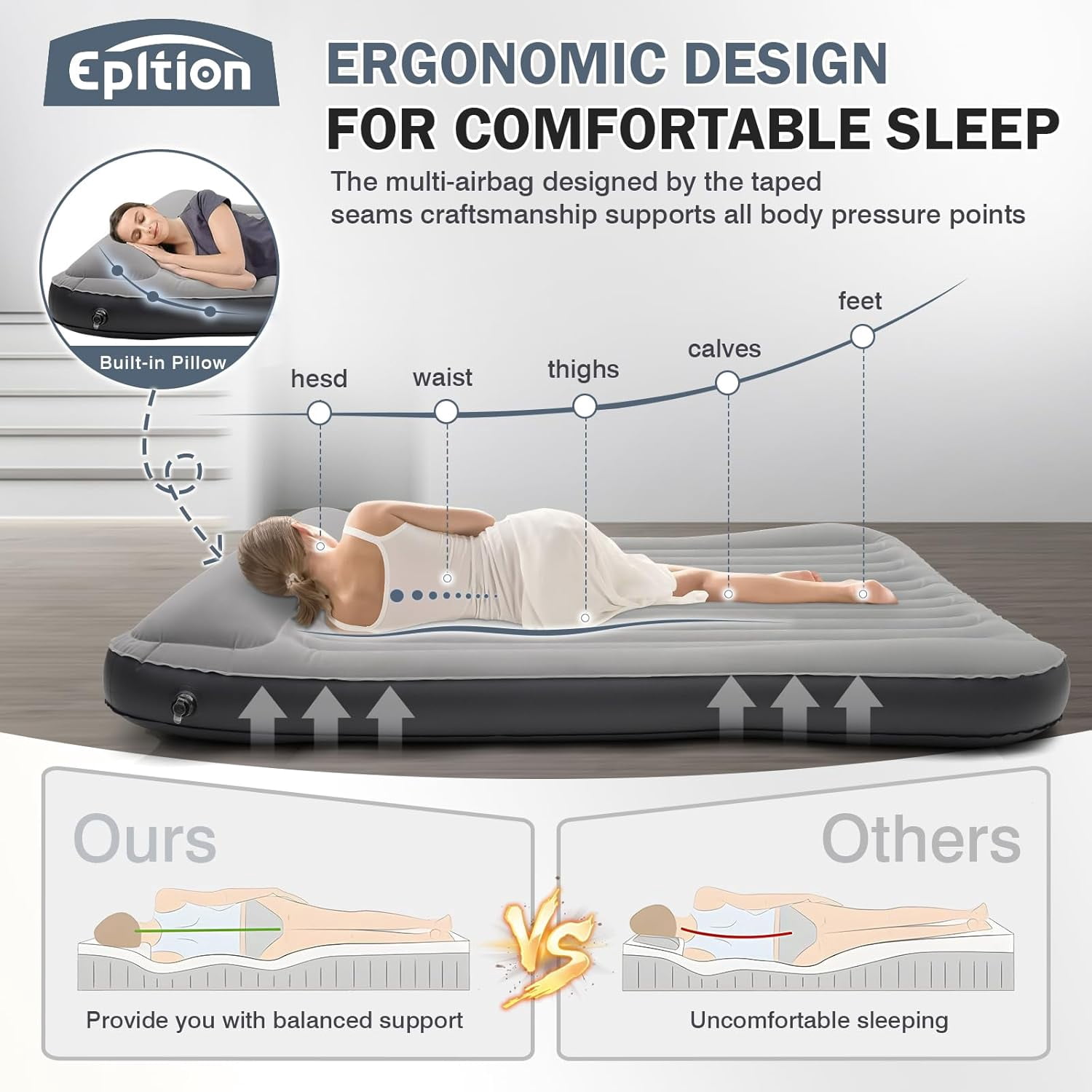 Cybertruck  Mattress with Pump - Custom Fit for 2024-2025 Models, Portable Camping Bed with Pillow and Carry Bag,