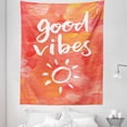 thumbnail image 1 of Chill Tapestry, Brushstrokes Positive Life Message Hand Drawn Sun Print, Fabric Wall Hanging Decor for Bedroom Living Room Dorm, 5 Sizes, Dark Coral White, by Ambesonne, 1 of 1