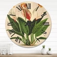 thumbnail image 2 of Designart 'Retro Wildflowers' Farmhouse Wood Wall Clock, 2 of 5