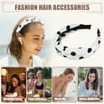 thumbnail image 7 of Unique Bargains Polka Dot Headband, Knotted Headband for Women Top Knot Elastic Hairband Non-Slip Wide Hair Hoop White, 7 of 7
