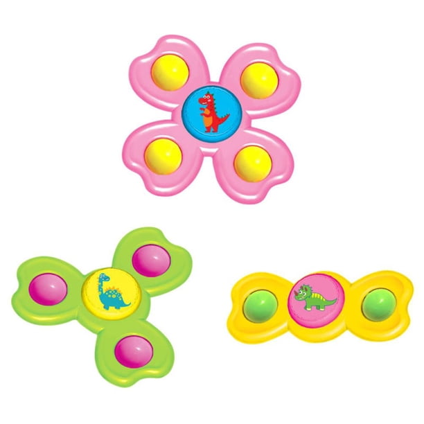 De Ventosa De Dibujos Animados, Juguete Giratorio Para Bebé, Juguete Giratorio Con Ventosa, Juguetes De Aprendizaje Temprano Para Bebé 3 Uds Monstrate FN007362-03