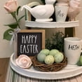thumbnail image 5 of Happy Easter Sign, 6 Inch Wooden Black Easter Table Top Decorations for Home Indoor, Spring Wood Decorative Signage Plaque Tabletop Wall Art Tiered Tray Mantel Shelf Office Desk Rustic Decor, 5 of 7