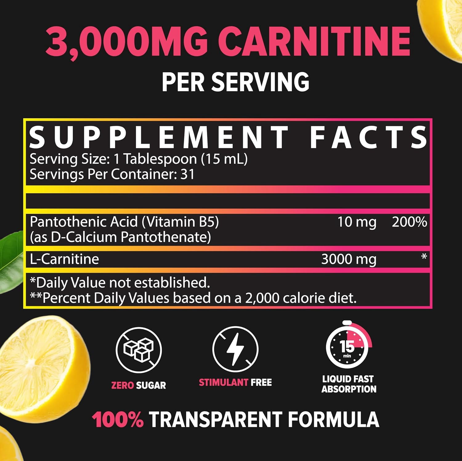 l carnitine chrome liquid Pro Supps L-Carnitine 3000 Shots L Carnitine and Chrome 500ml
