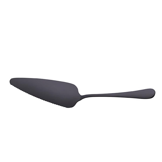 Bearachild Espátula de acero inoxidable para servir pasteles, espátula dentada para Pizza, queso, pastel de postre, pastelería, divisor de Herramientas y accesorios para hornear Negro