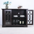 thumbnail image 5 of S-HOME MDF Sideboard with Clear Tempered Glass Doors and Adjustable Storage Shelves for Home Decor, Ox Blood Red, 5 of 17