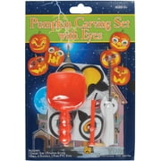 Loftus Stencils & PVC Eyes Deluxe 12pc Halloween Pumpkin Carving Kit, Orange