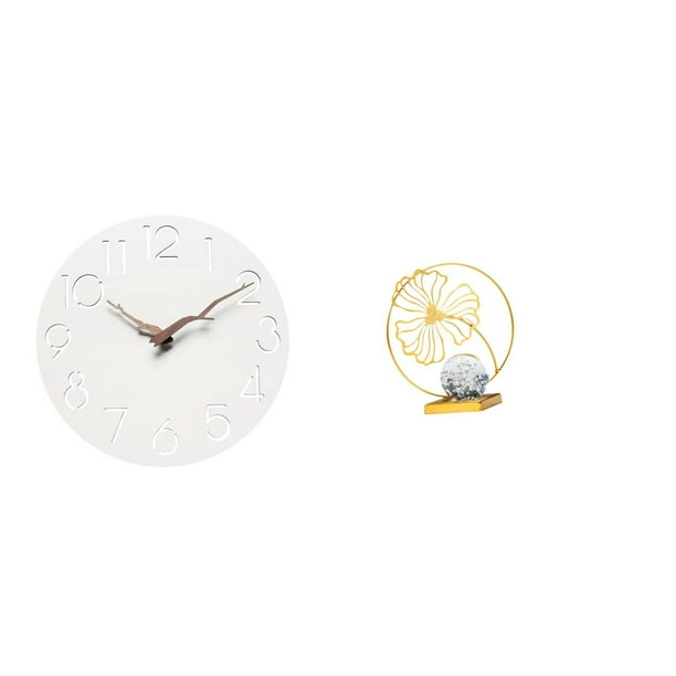 Reloj de pared,Reloj de pared decorativo para baño o dormitorio,Estatua de hoja,Estatua de hoja para decoración del hogar,artesanías y obras de arte,Figura decorativa de hoja tallada,regalo