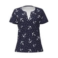 thumbnail image 3 of Zufioo Anchors for Women's Deep V-neck Short-sleeved T-shirt, Top with Short Sleeves - with Stainless Steel Buckle, Moisture Wicking, Ideal Home Wear-Large, 3 of 9