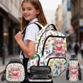 thumbnail image 2 of HUIACONG 4PCS School Axolotl Backpack Set for Girls, 17" Lightweight School Bag with Lunch Box Pencil Case for Age 8-13, 2 of 7