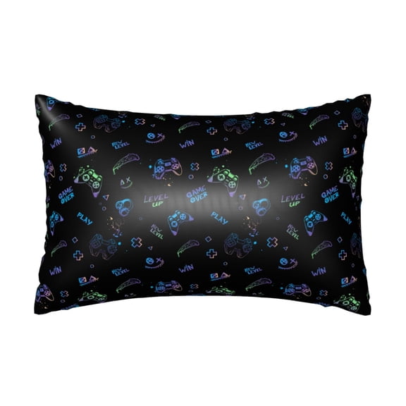 Xecao Gamepads Pattern Satin Pillowcases for Hair and Skin, Luxurious and Silky Pillow Cases with Envelope Closure, 20x30 Inches