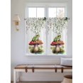 thumbnail image 6 of Kitchen Curtains 54 Inches length, Mushroom Frogs Window Treatment Curtain Drapes, Spring Floral Summer Eucalyptus Leaves Thermal Insulated Drapes for Basement Hotel RV, 42"x54", 2 Panels, 6 of 7