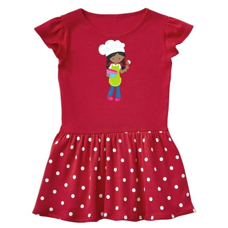 

Inktastic African American Girl Baking Girl With Braids Gift Baby Girl Dress