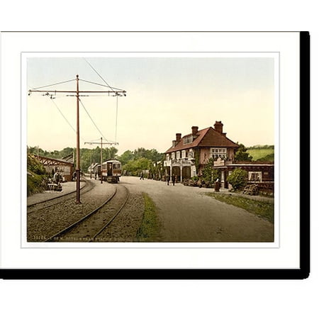 Historic Print, Groudle Glen Hotel and tram station Isle of Man England, 16" x 20"