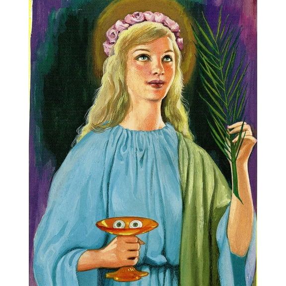 Catholic print picture - ST. LUCY V - 8" x 10" ready to be framed