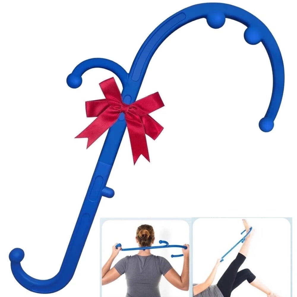 Massage Cane Back and Neck Massager,Trigger Point Massage Tools for Pain Relief and Self Massage Hook Cane,Handheld Therapy Back Neck Shoulder Massager,Gift for Women & Men-Blue