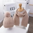 thumbnail image 2 of LIaqionyy Toddler Kids Winter Windproof Cap Scarf Set Warm Fleece Knitted 2pc Girls Boys Gifts, 2 of 2