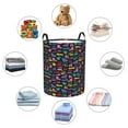 thumbnail image 4 of Sikiie Colorful Excavator Print Round Dirty Clothes Basket, Waterproof Standing Foldable Storage Basket, for Laundry Room, Bedroom, Bathroom Storage-Small, 4 of 6