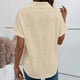 thumbnail image 5 of TaTaai Women's Casual V-Neck Top Short Sleeve Button Front Solid Color Blouse Soft Lightweight Comfy Spring Summer Daily Beach Wear Gift, 5 of 7