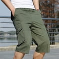 thumbnail image 3 of JingHai Cargo Work Shorts Men's 3/4 Capri Shorts Below Knee Cotton Casual Long Inseam Short Pants with Multi Pockets Green XL, 3 of 6