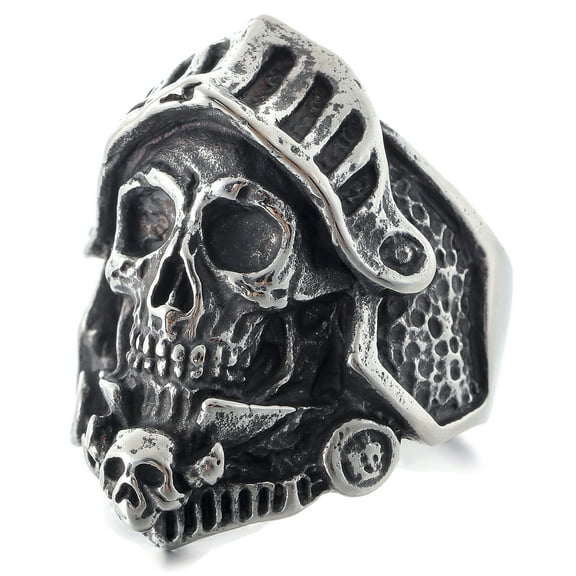 ZMY Home Knight Helmet Skull Ring | Stainless Steel Gothic Jewelry (11)