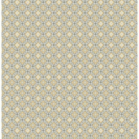 A-Street Prints Audra Mustard Floral Wallpaper