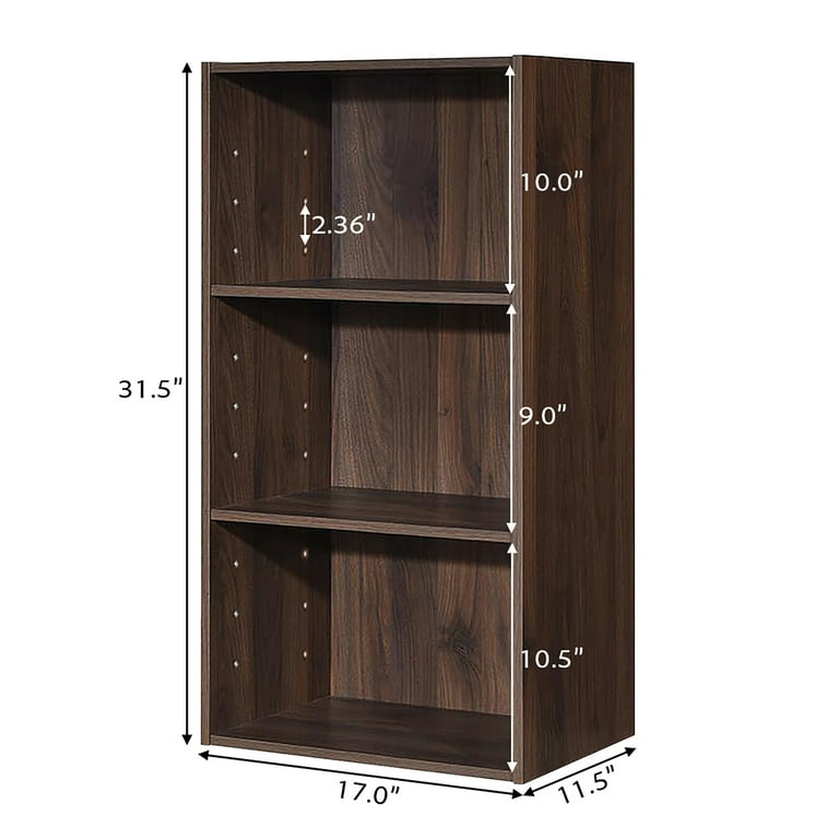 Gymax Office Bookshelf: 3-Tier Wooden Bookshelves & Multi Gymax Office Bookshelf: 3-Tier Wooden Bookshelves & Multi