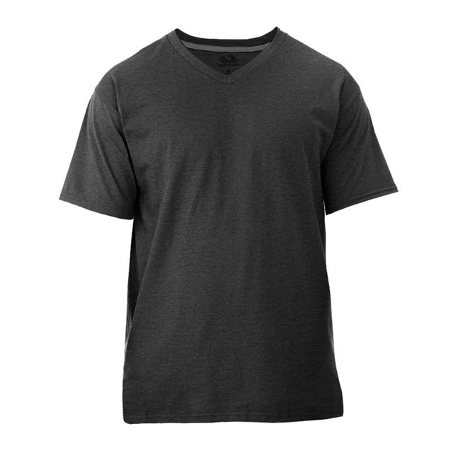 Playera Fruit of the Loom Para hombre cuello v, algodón sustentable, negro, talla M