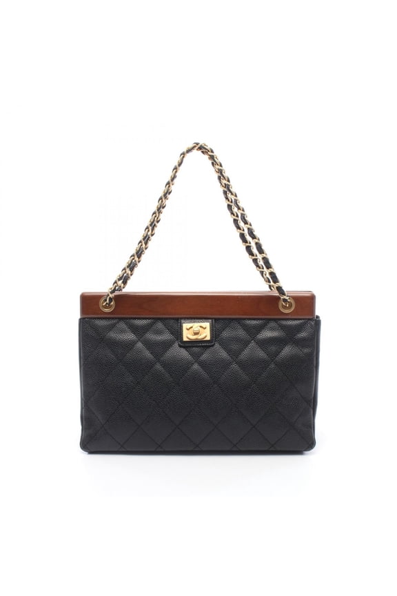 Pre-Owned Chanel Matelass Tote Bag/Handbag, Caviar Leather (Grained Calfskin), Wood, Women's,...