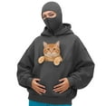 thumbnail image 3 of Pet Pouch Masked Travel Hoodie for Women with Built in Balaclava Double Layer Sweatshirt Kangaroo Pocket Cat Dog Carrier Pullover, 3 of 6