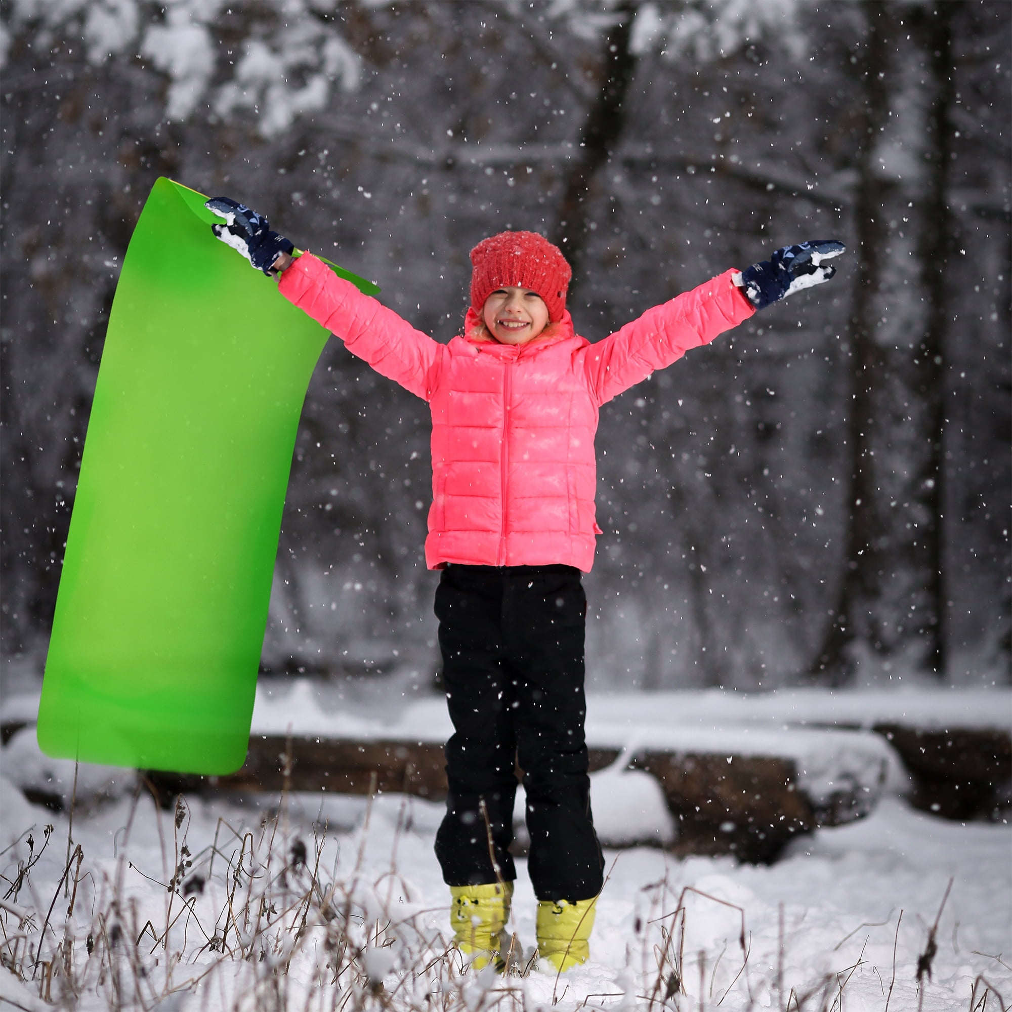 Luge Tapis Turbo de Era, Luge d’Hiver Légère pour Enfants, Âges 6+, avec Poignées, 48 po, Vert Tapis-Luge Turbo, 48 po