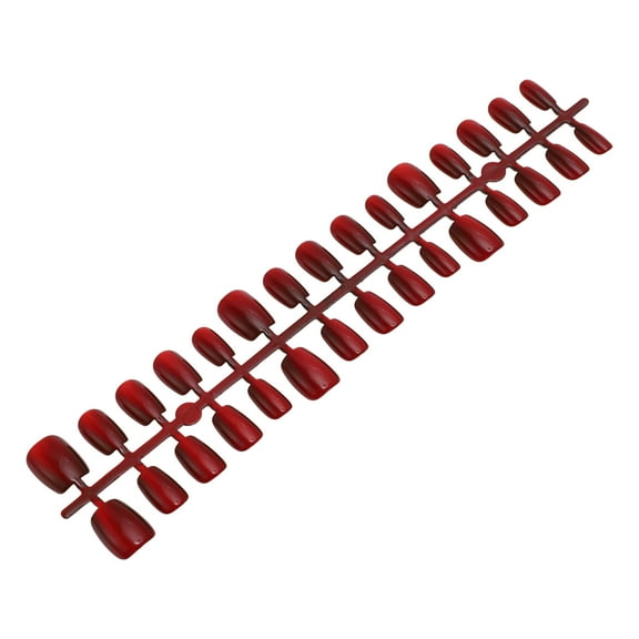 Unique Bargains 1 Pc Women's Full Coverage Fake Nails Plating XS Red