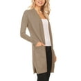 thumbnail image 4 of Women's Long Sleeve Loose Fit Open Front Pockets Solid Knit Sweater Cardigan Plus Size, 4 of 4