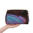 thumbnail image 4 of Easygdp Wings Of A Butterfly Leather Makeup Bag Zipper Pouch Travel Cosmetic Organizer for Women and Girls, Make up Bag with Zipper, 4 of 8