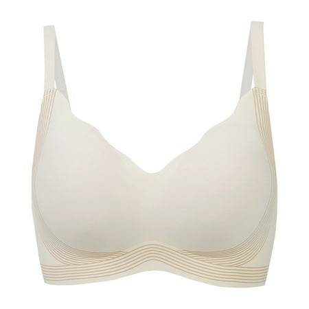 LIUCZHIOP Women Bras Underwear Seamless Minimizer Push-Up Lightweight Latex Tube Convertible Full Figure Beige XXL