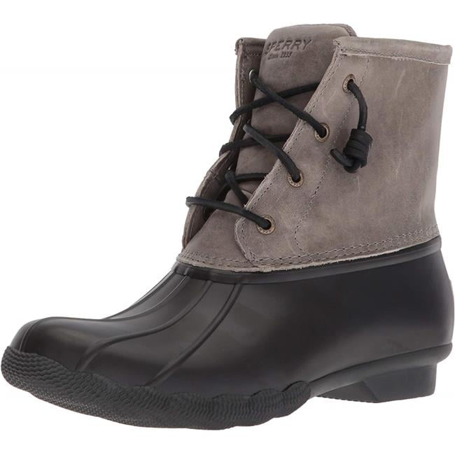 black and gray sperry duck boots
