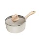 thumbnail image 3 of Sartén para leche, cacerola para salsa, utensilios de cocina antiadherentes, mango de madera, cacerola pequeña para sopa 16 cm con tapa de vidrio, 3 of 9