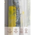 thumbnail image 6 of Abstract Graffiti Sheer Curtains 63 Inches Long 2 Panels Watercolor Yellow Gray Light Filtering Semi Sheer Window Curtains Drapes for Bedroom Living Room 52"x63", 6 of 7