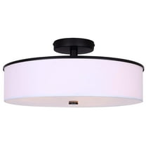 Canarm Isf2037b03 Tristan 3 Light 18" Wide Semi-Flush Drum Ceiling Fixture - Black